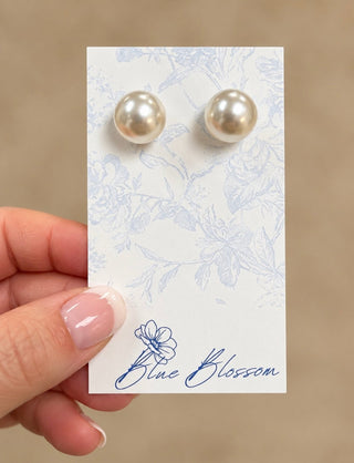 12mm Pearl Studs - Blue Blossom Boutique