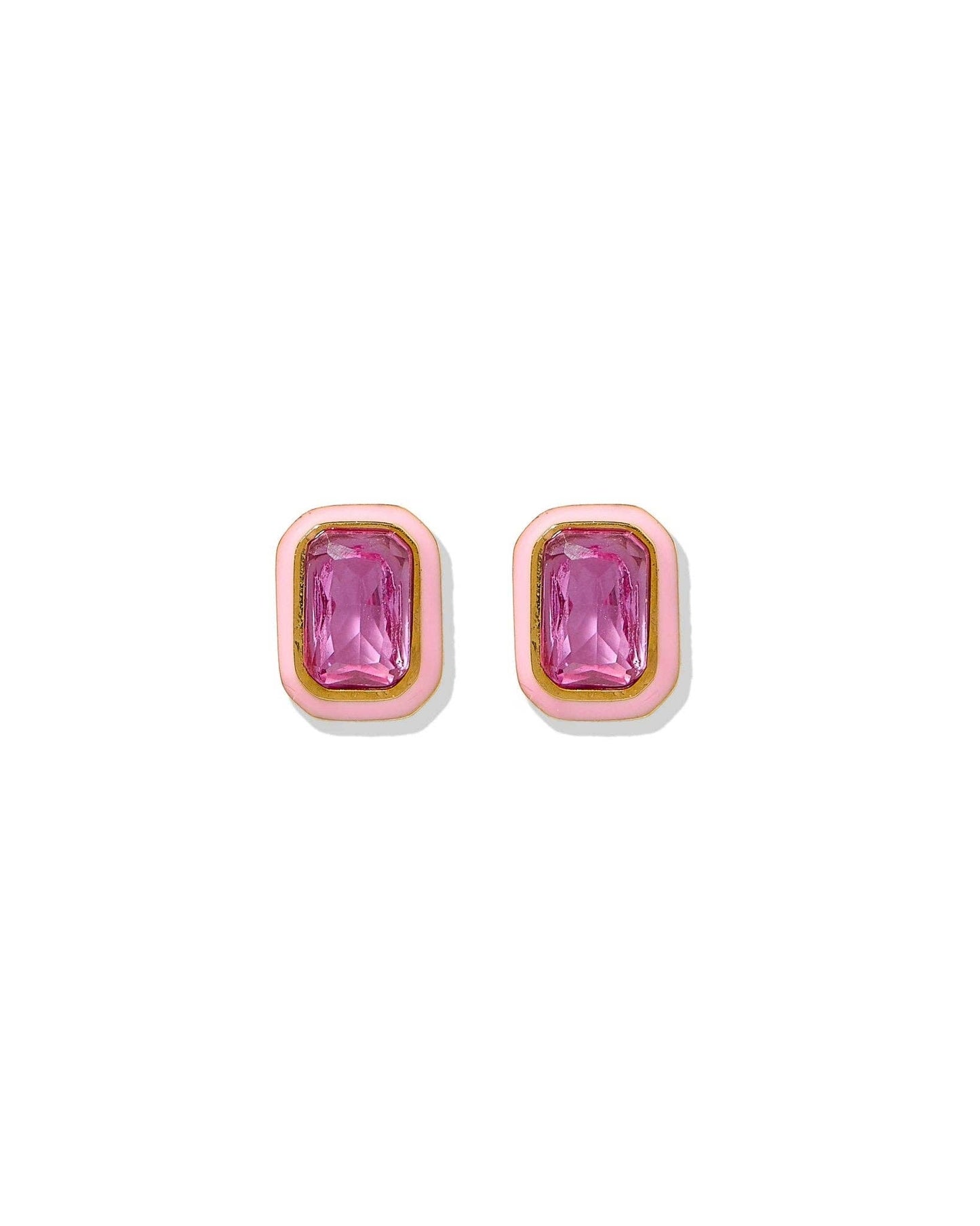 Screwback Stud Earrings - Whitney Bubblegum Pink
