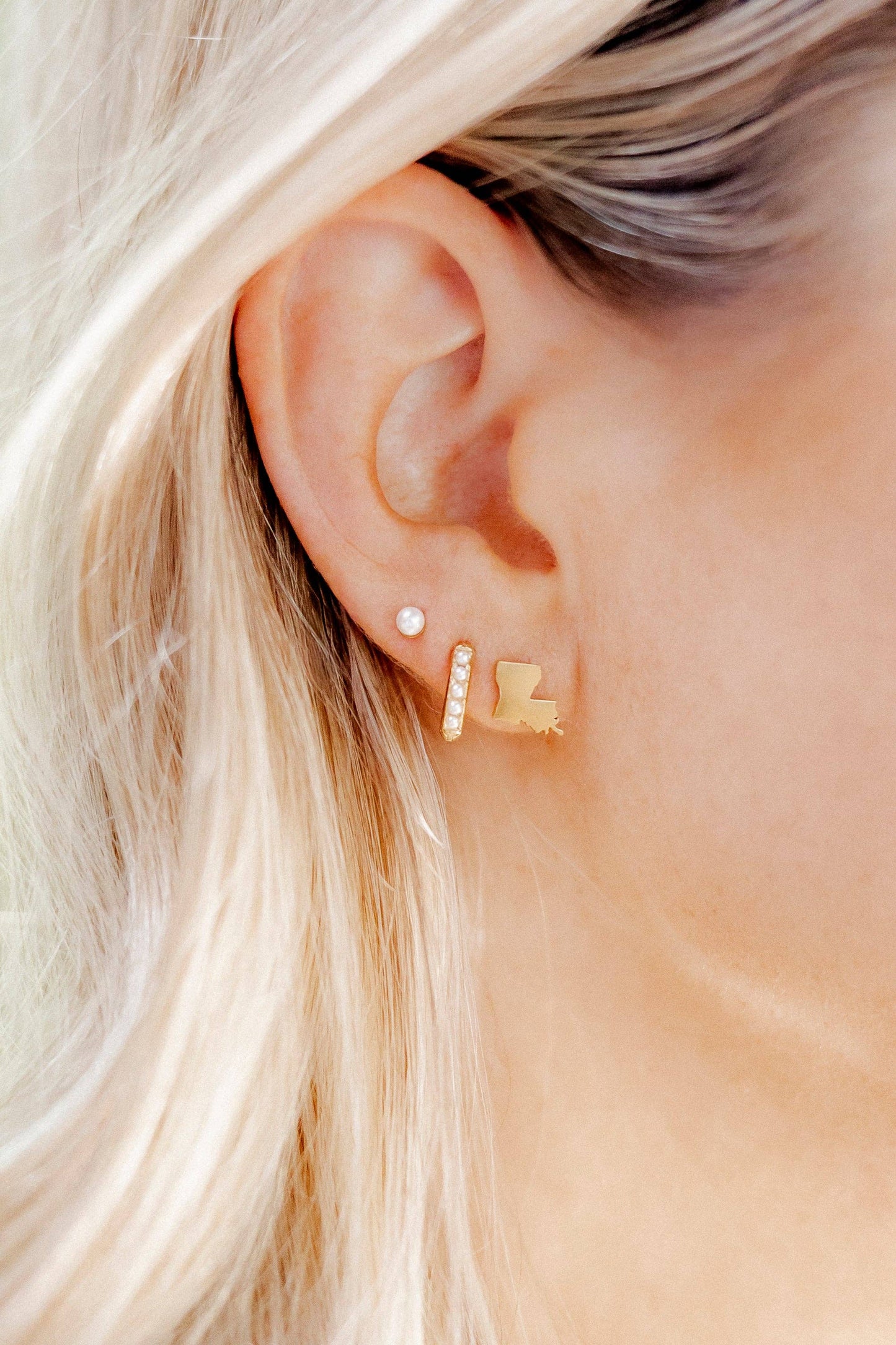 Screwback Stud Earrings - State of Louisiana