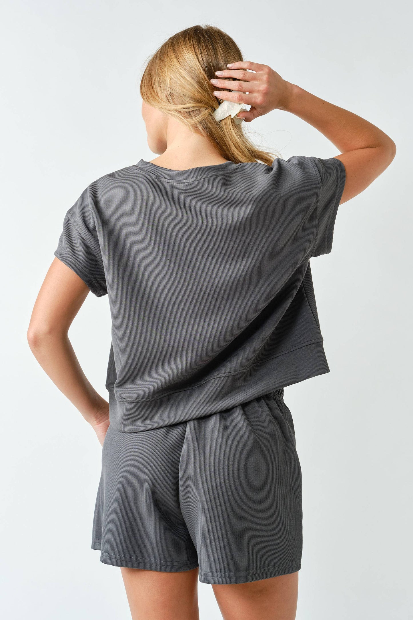 Luxe Sand Wash Rib Classic Tee Set