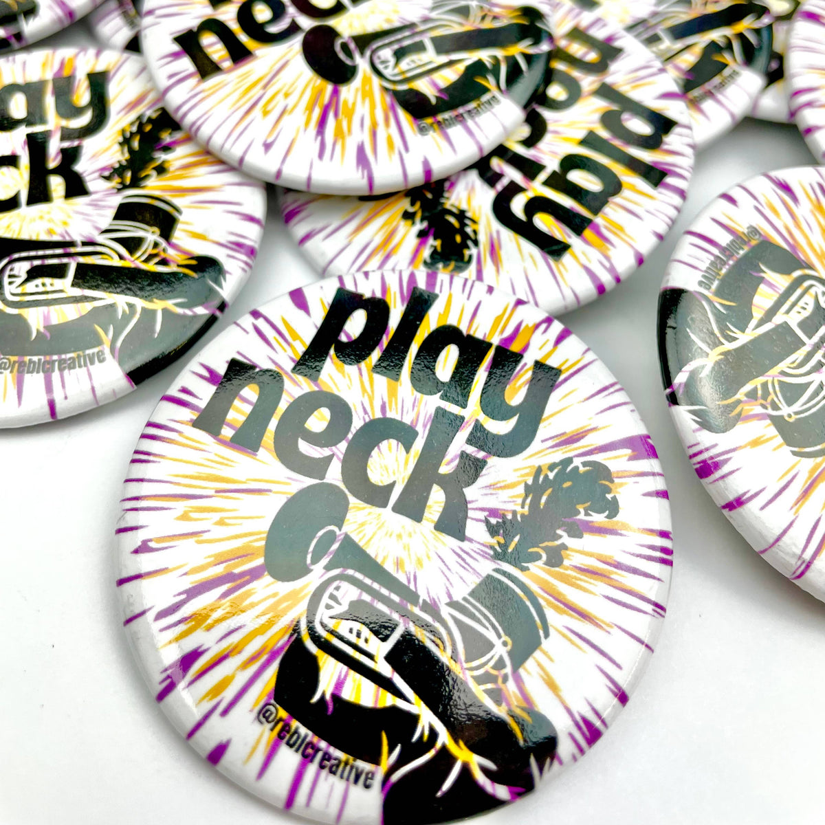 Tie Dye Burst - Play Neck - Game Day Button