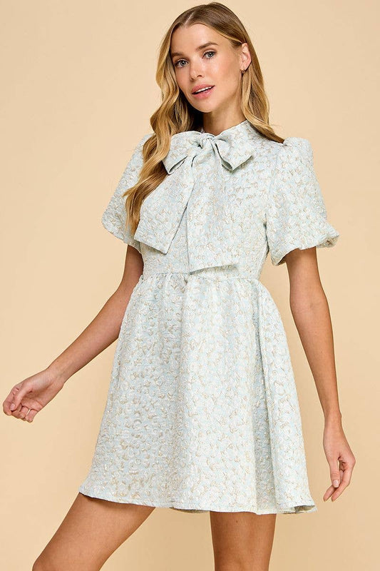 Dolores Jacquard Bow Dress