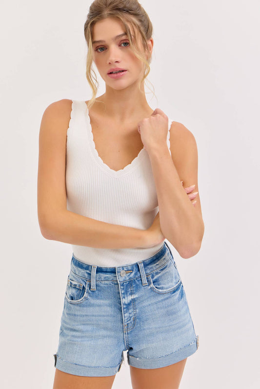The Emily High Rise Shorts with Cuff