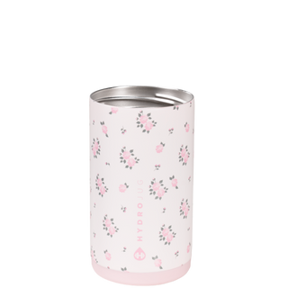 Tumbler with floral pattern on a white background