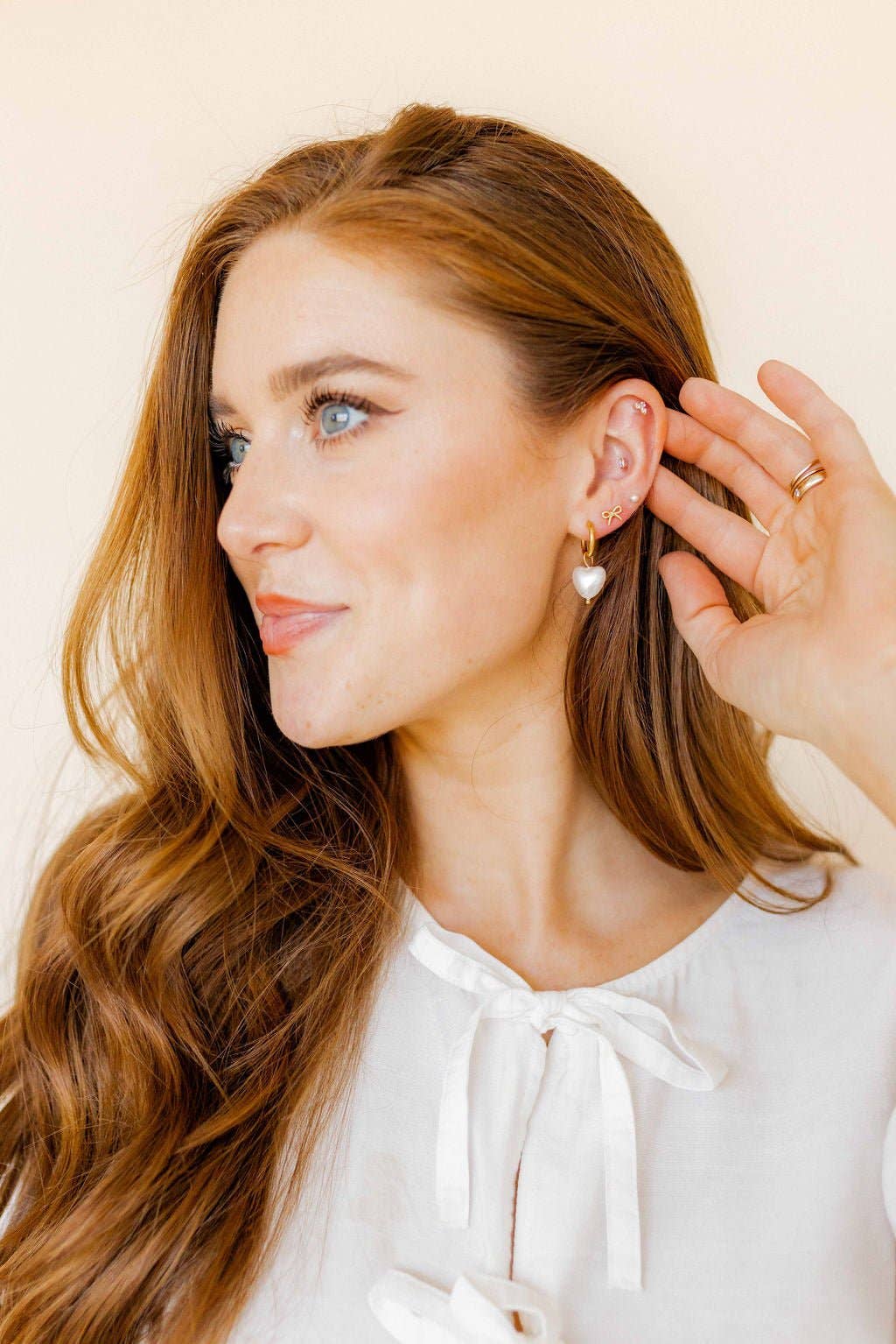 Huggie Charm Earrings - Willa Heart Gold