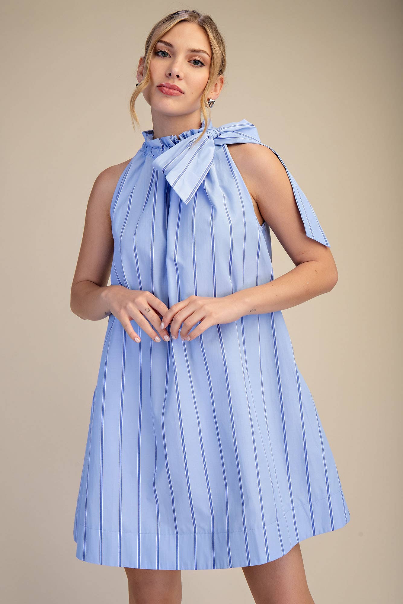 Zoe Neck Tie Dress