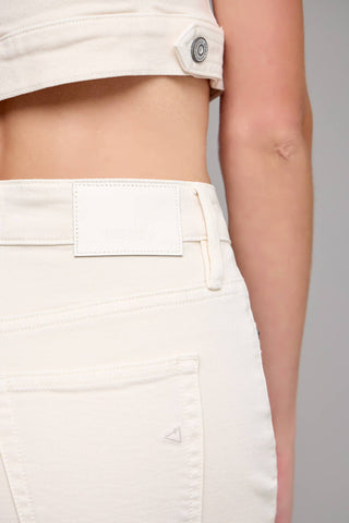 Ecru Clean Stretch Cropped Wide leg