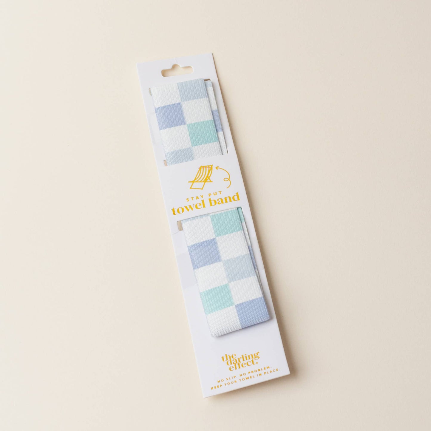 Stay-Put Towel Band-Check Blue