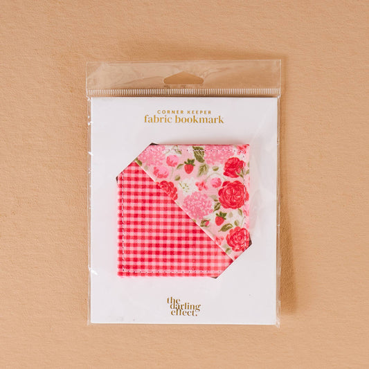 Corner Keeper Fabric Bookmark-Rose Garden