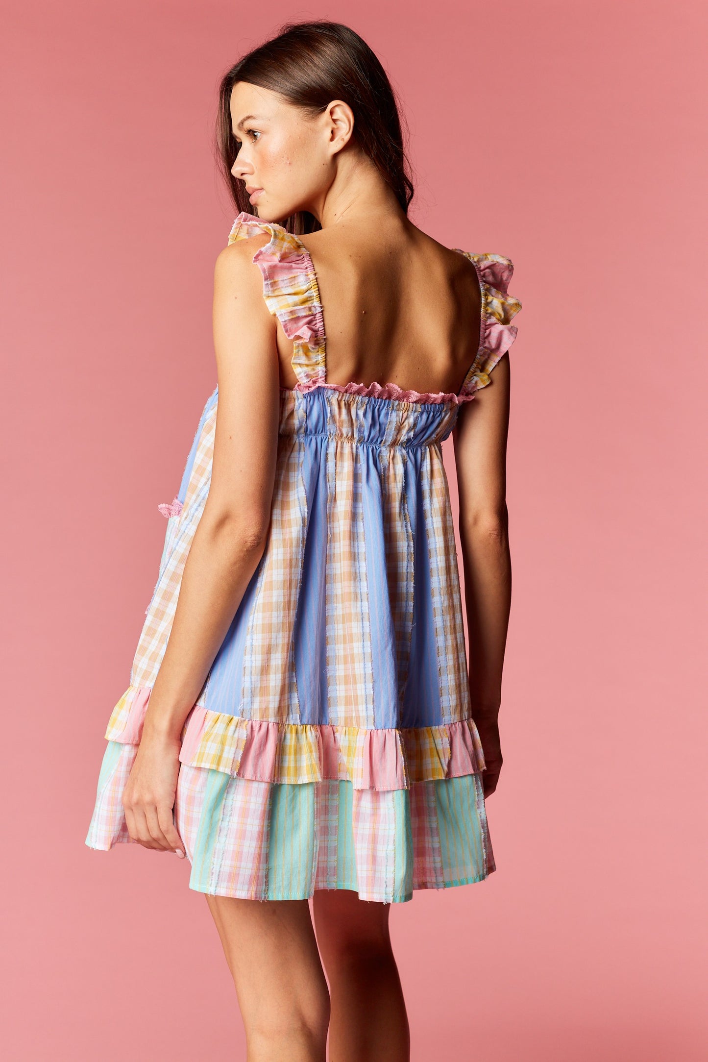 The Lottie Patchwork Mini Dress