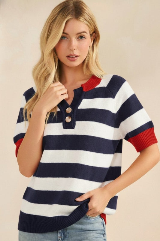 Harbor Stripe Knit Top