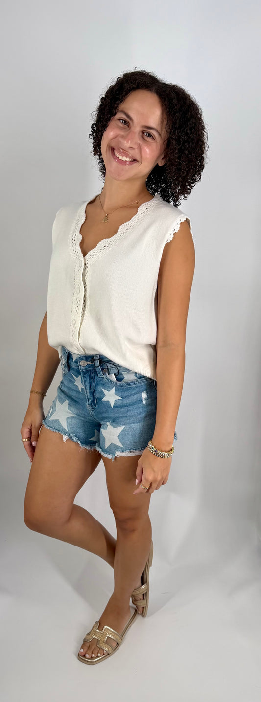 Khennedy Lace Trim Top