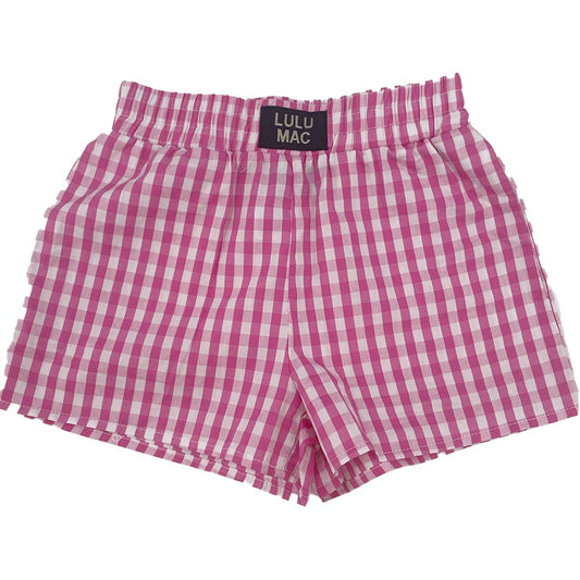 Lulu Mac Pink Gingham KIDS SHORTS