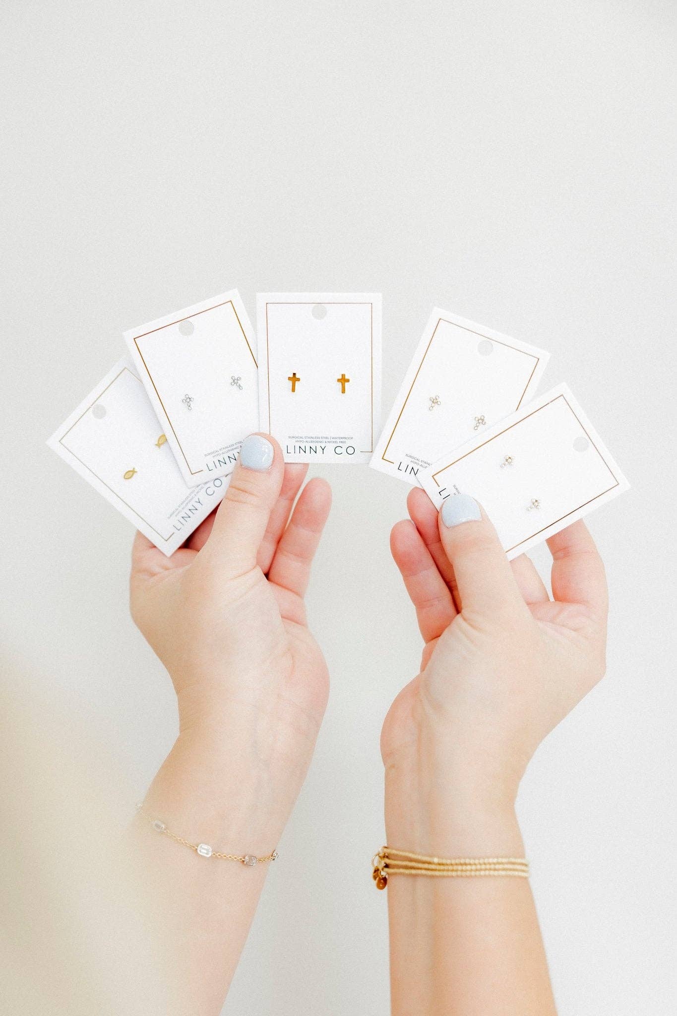 Screwback Stud Earrings - Clara Cross Pearl