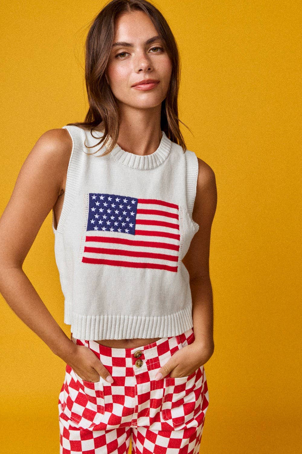 American flag Sleeveless Top