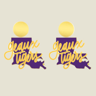 LSU Geaux Tigers State Earrings