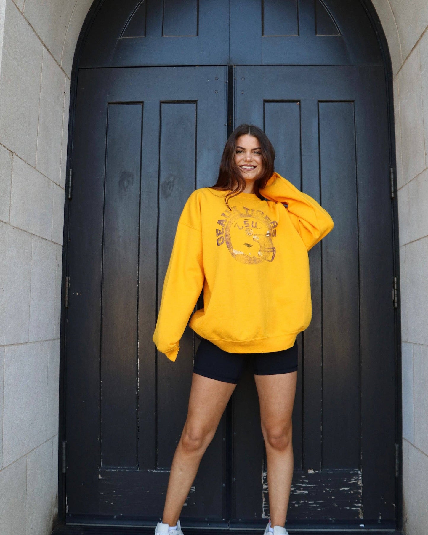 LSU Tigers Gold Circle Thrifted Sweatshirt