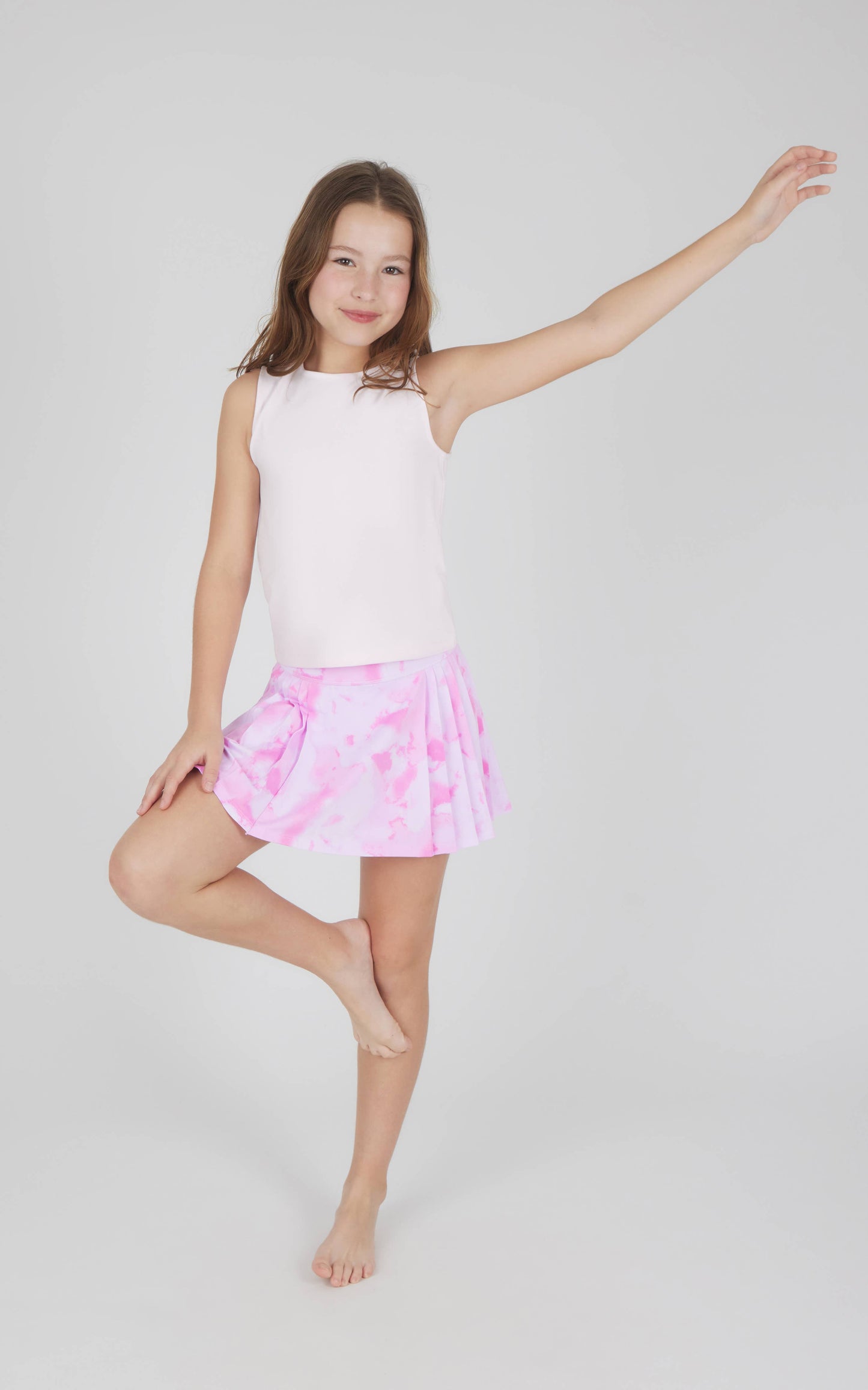 Girls Basic Tank & Pleated Skort Set