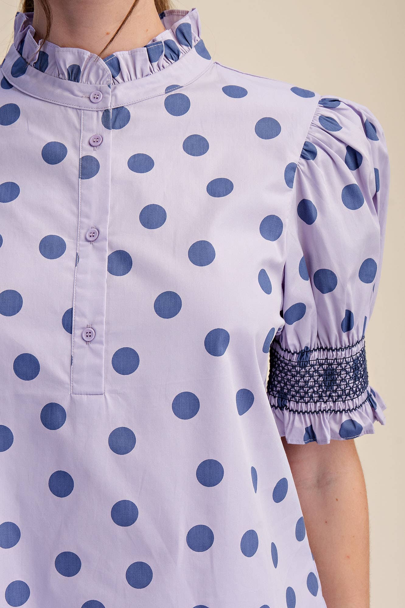 Rosalie Polka Dot Ruffle Blouse