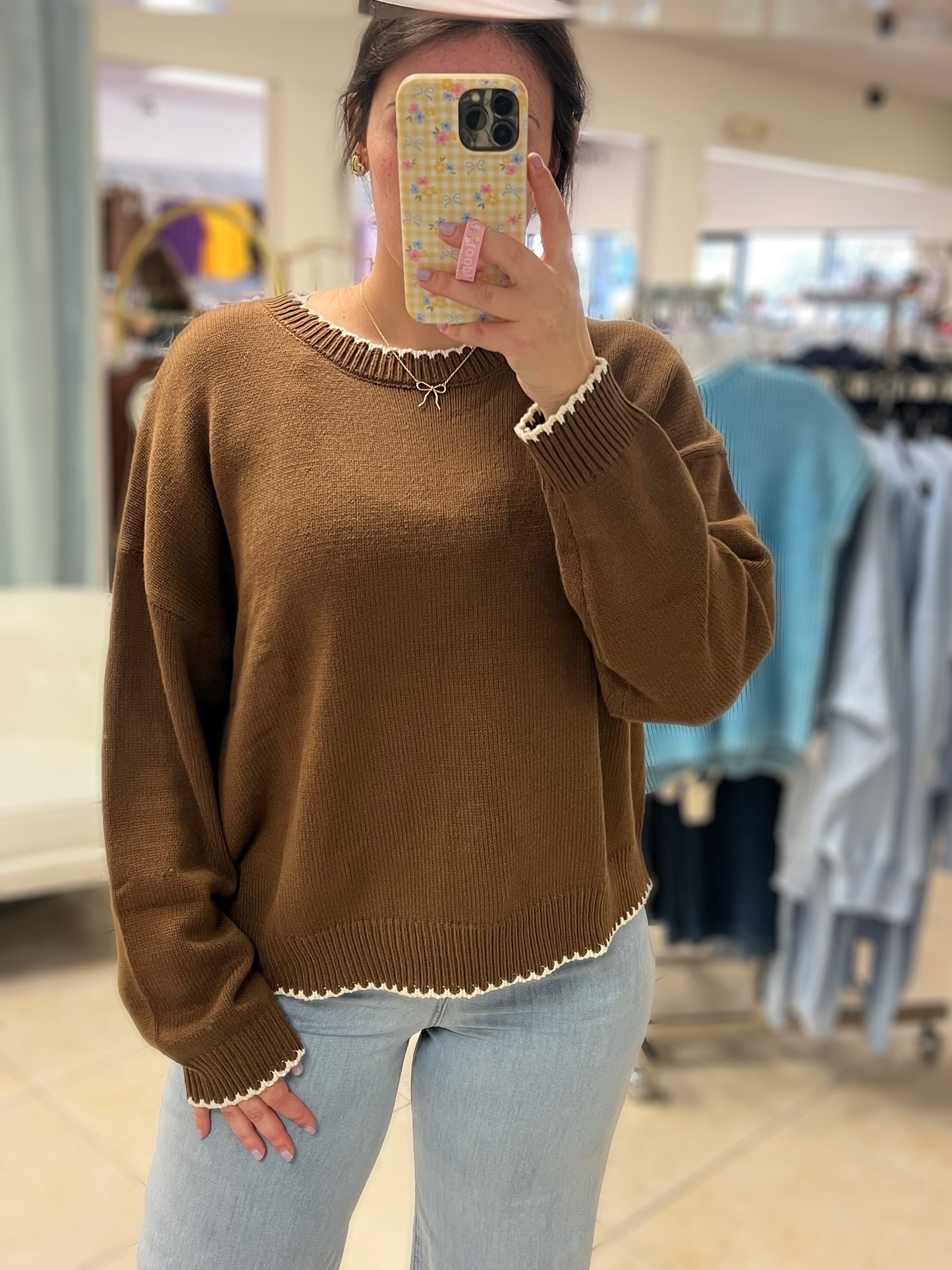 Fall Classic Scallop Trim Sweater