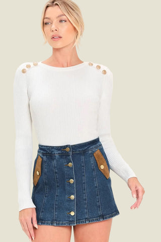 The Uptown Denim Skort
