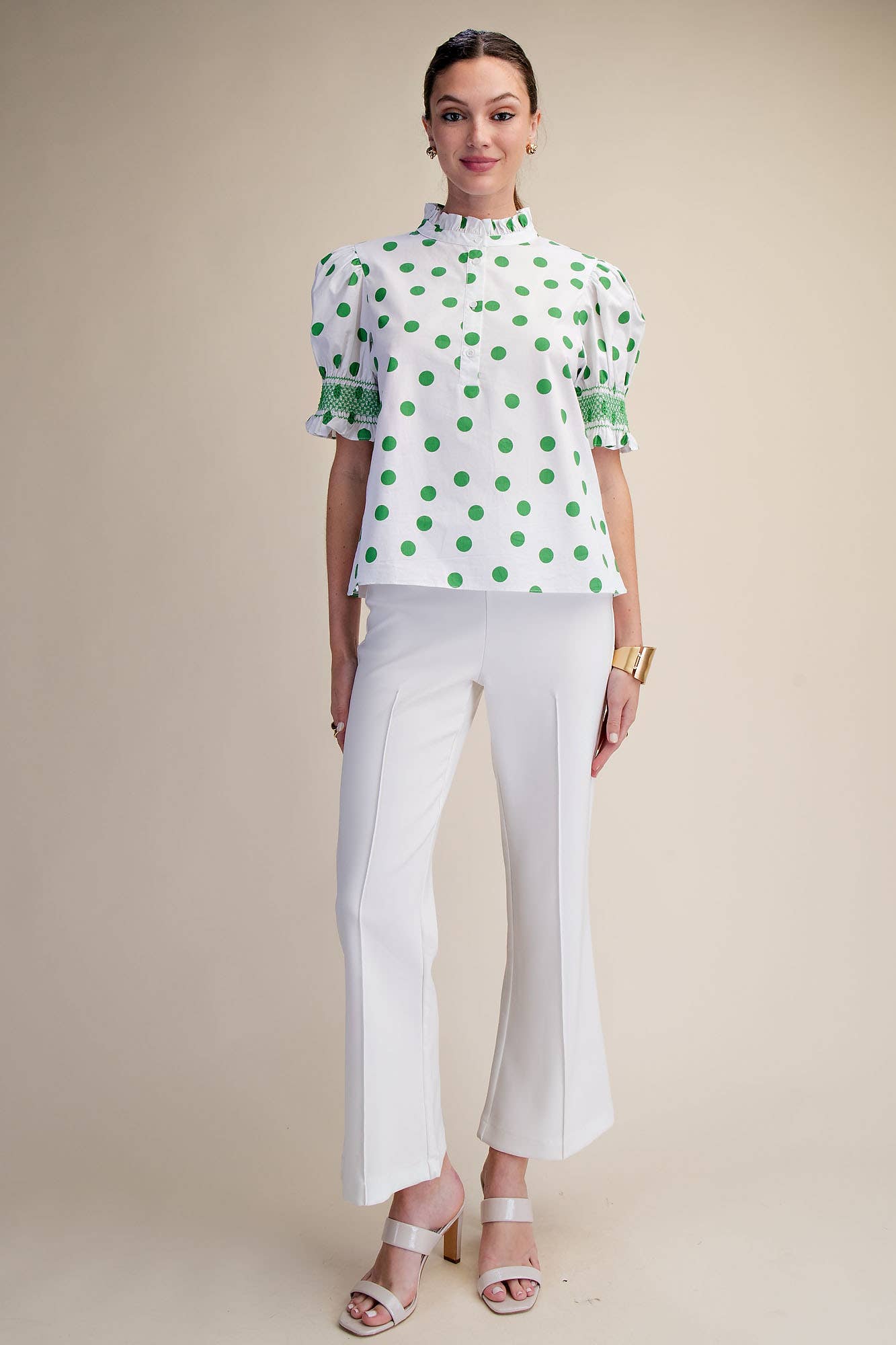 Rosalie Polka Dot Ruffle Blouse