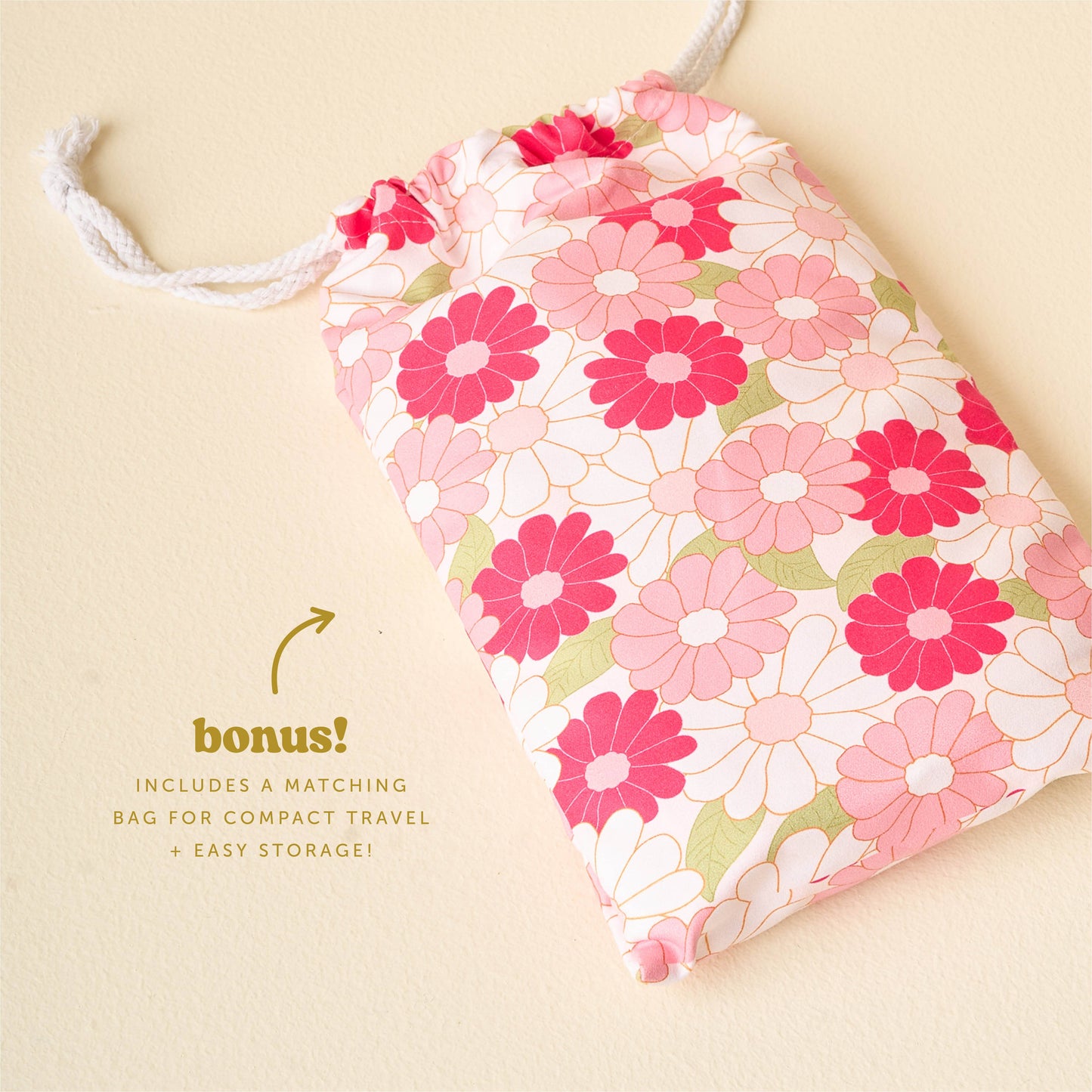 XL Quick-Dry Beach Towel-Daisy Craze Hot Pink