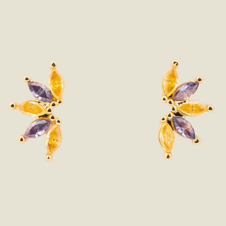 Jones Stud Earrings | Purple + Gold