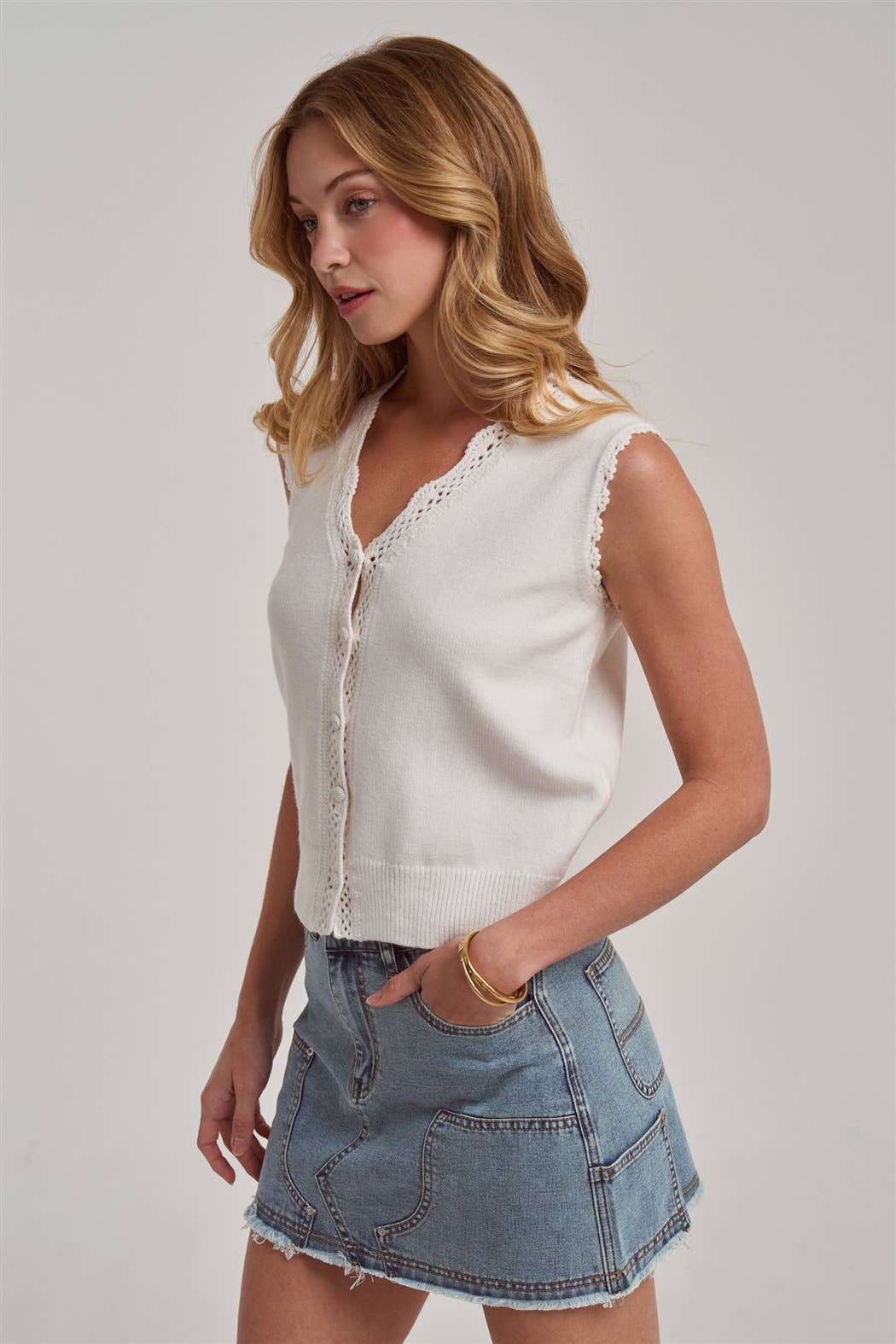Khennedy Lace Trim Top