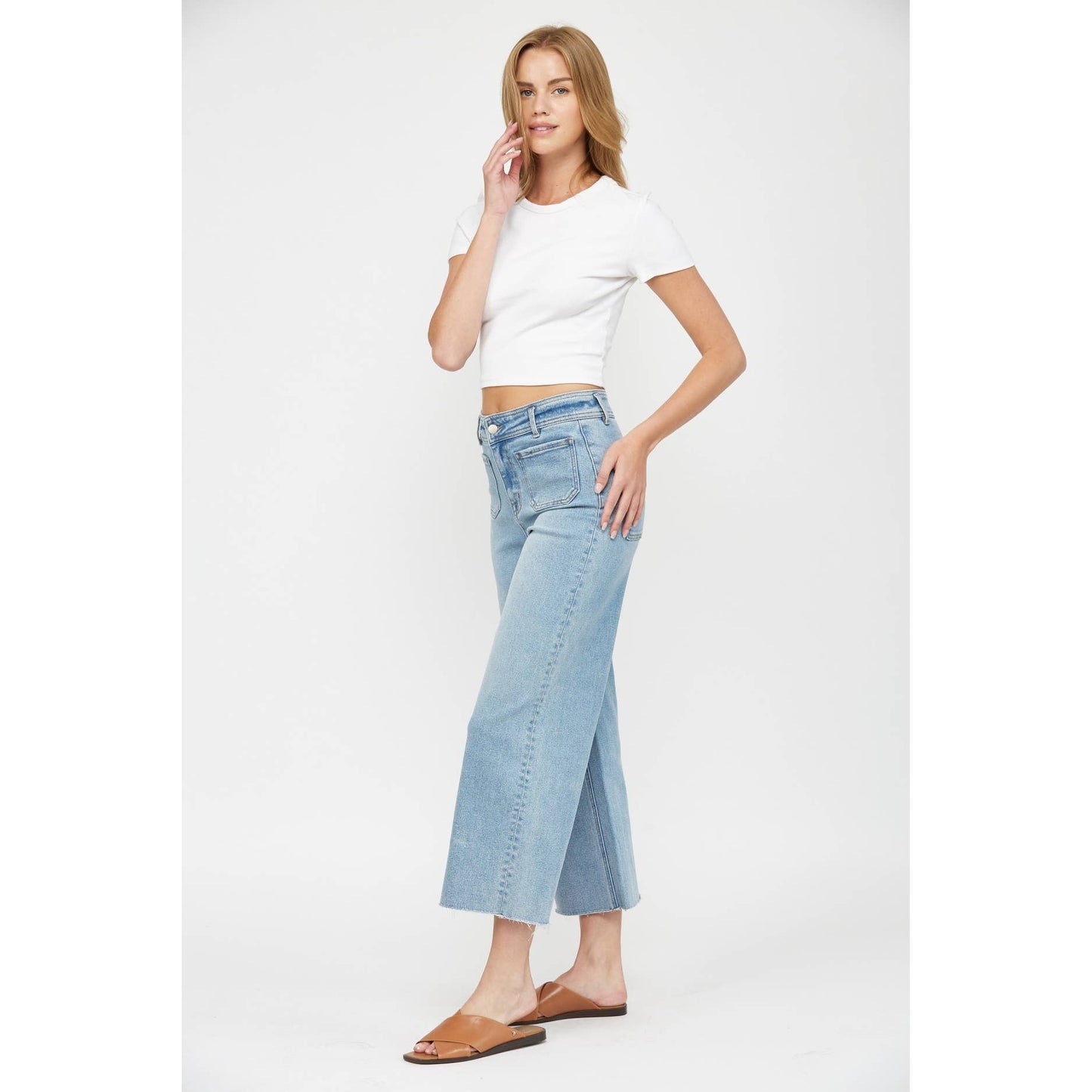 Harper Cropped Wide Leg Jeans