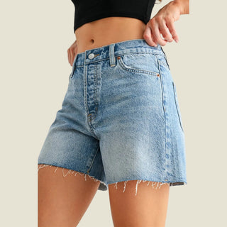 Kinsley High-Rise Raw Hem Shorts