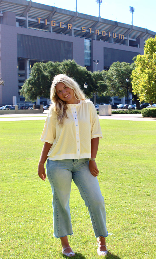 Sally Polka Dot Button Front Top