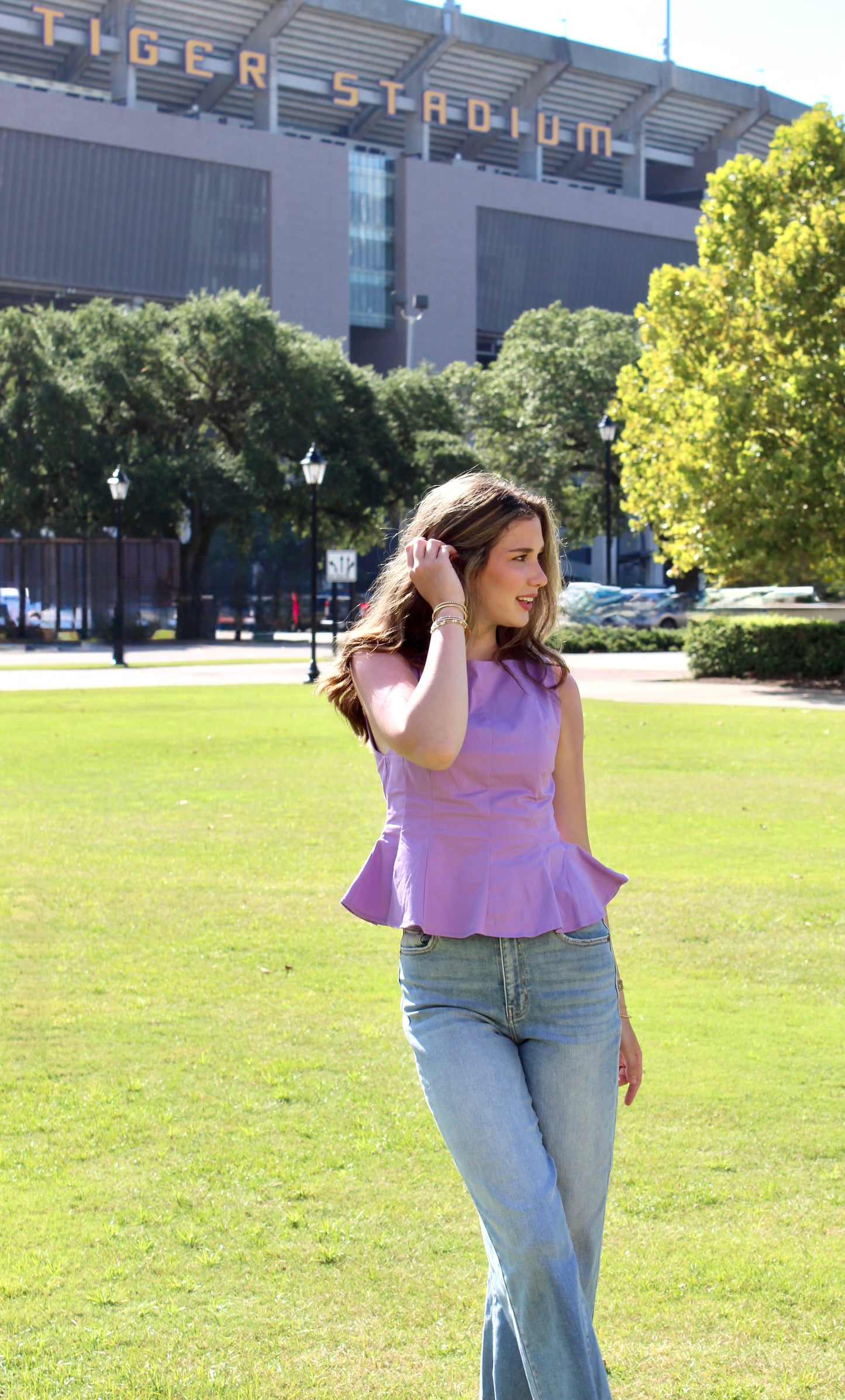 Tiger Tailgate Peplum Top