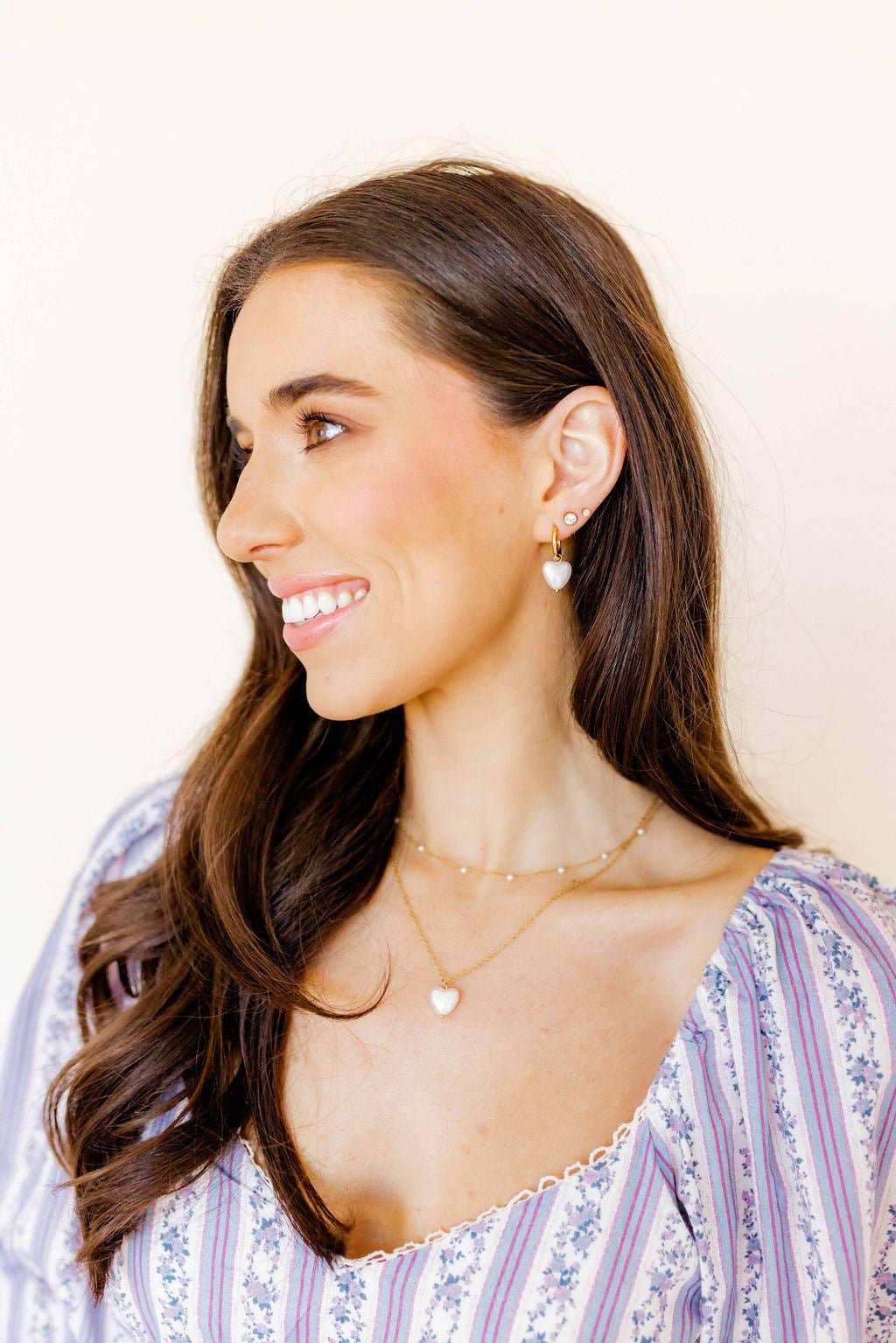Huggie Charm Earrings - Willa Heart Gold