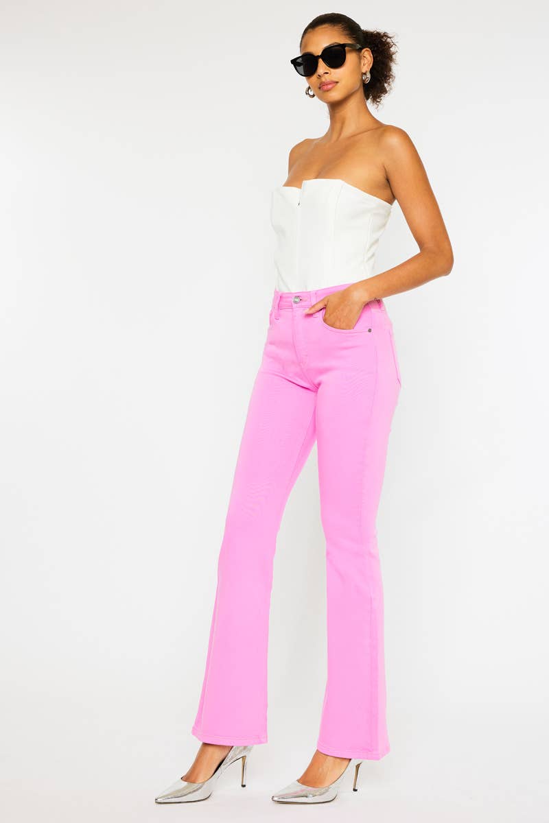 The Pink Aura High-Rise Bootcut Jeans