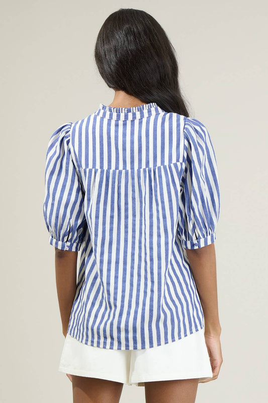Bennett Stripe Puff Sleeve Top
