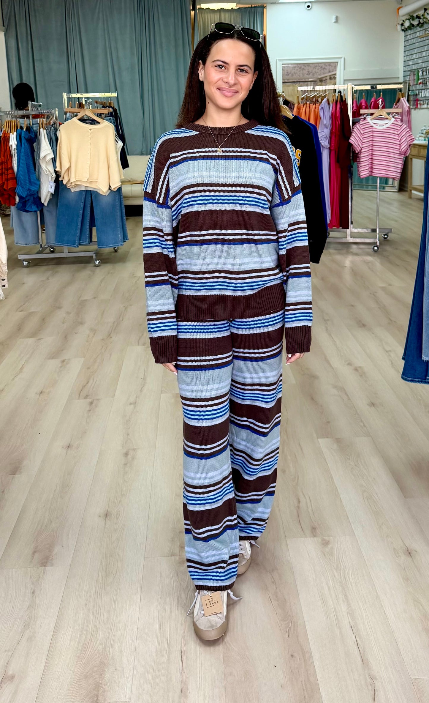 The Aspen Stripe Knit Set