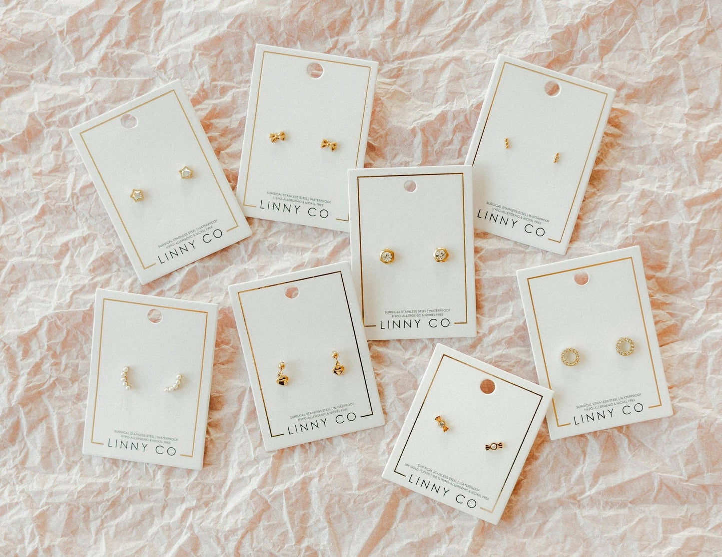 Screwback Stud Earrings - Abigail Pearl Gold