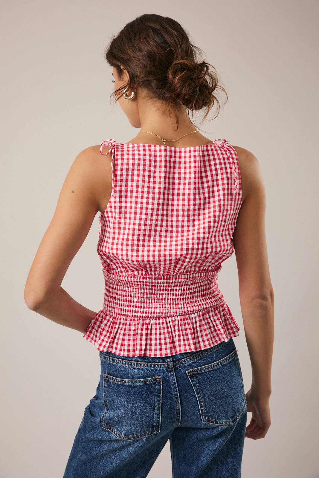 Maeve Smocked Gingham Top