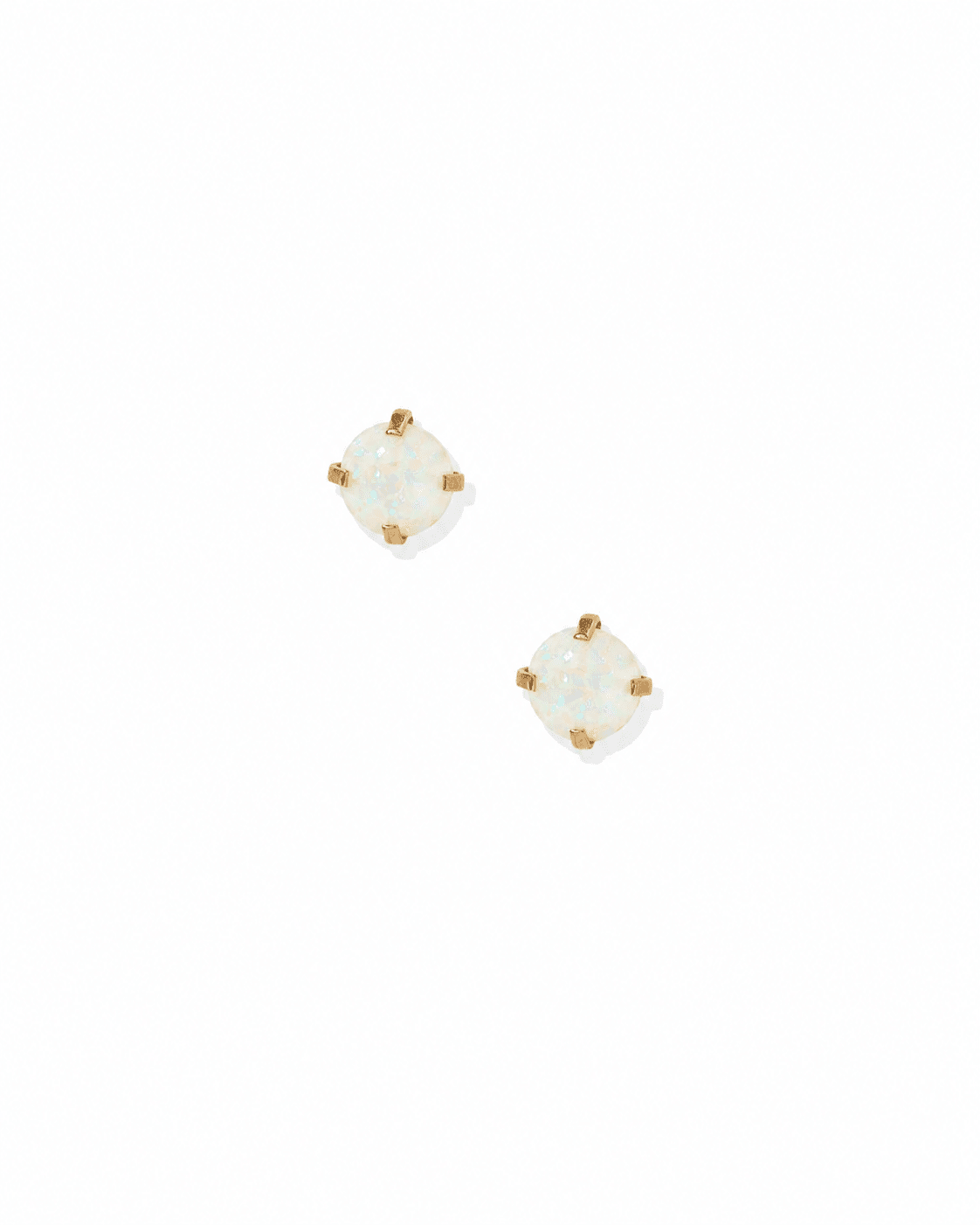 Screwback Stud Earrings - Venus Opal White