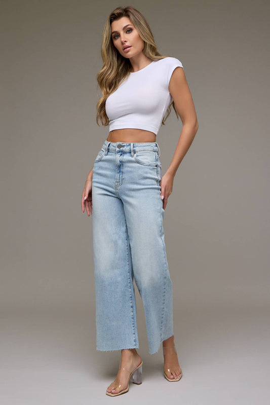 The Sutton Light Wash Wide Leg Jean