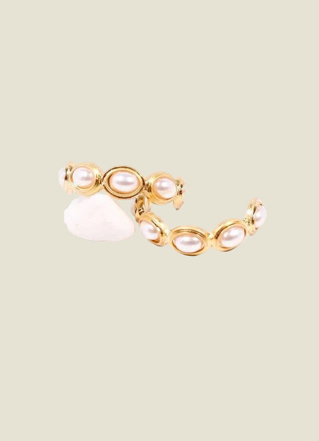 Dalma Pearl Hoop Earring GOLD