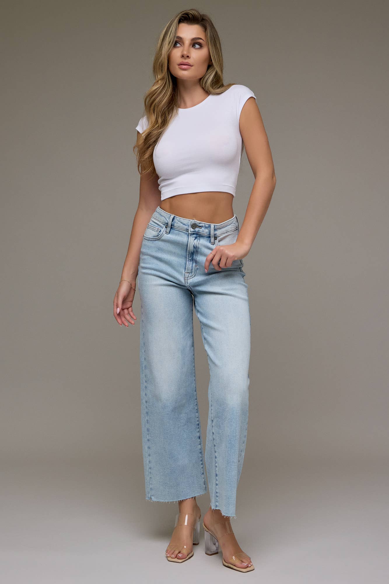 The Sutton Light Wash Wide Leg Jean