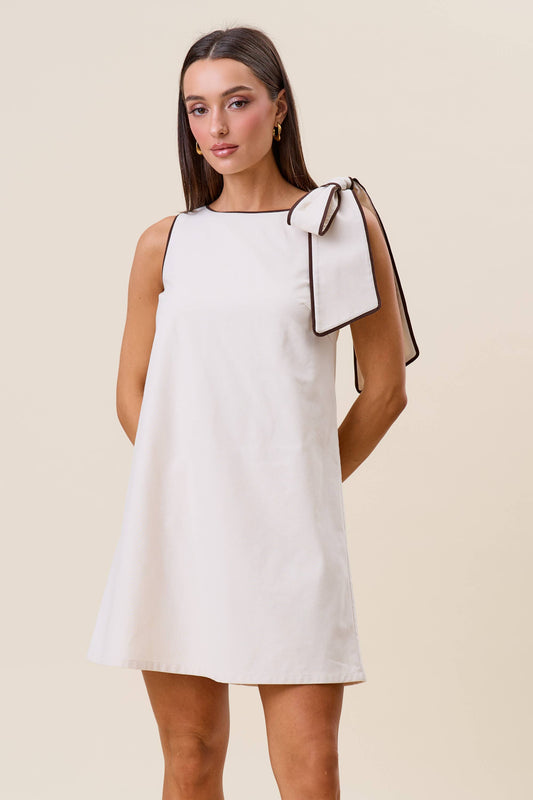 Avery Tie Shoulder Shift Dress