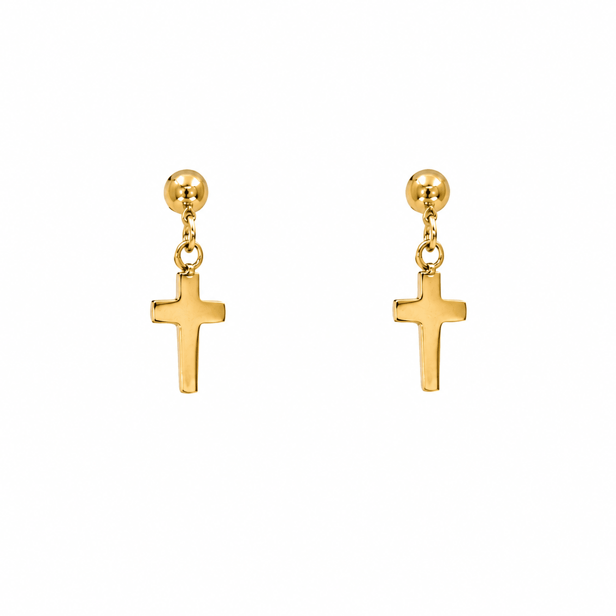 Screwback Stud Earrings - Millie Cross Gold