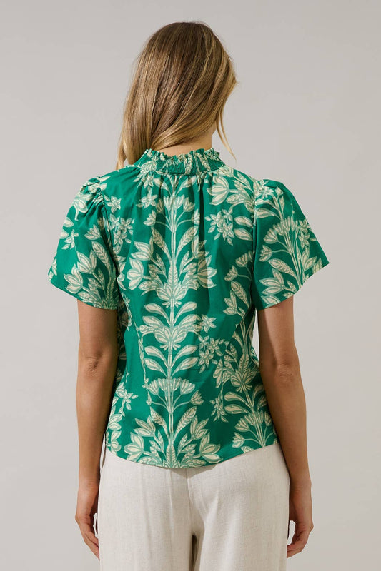 Barcy Smocked Top Estela Floral
