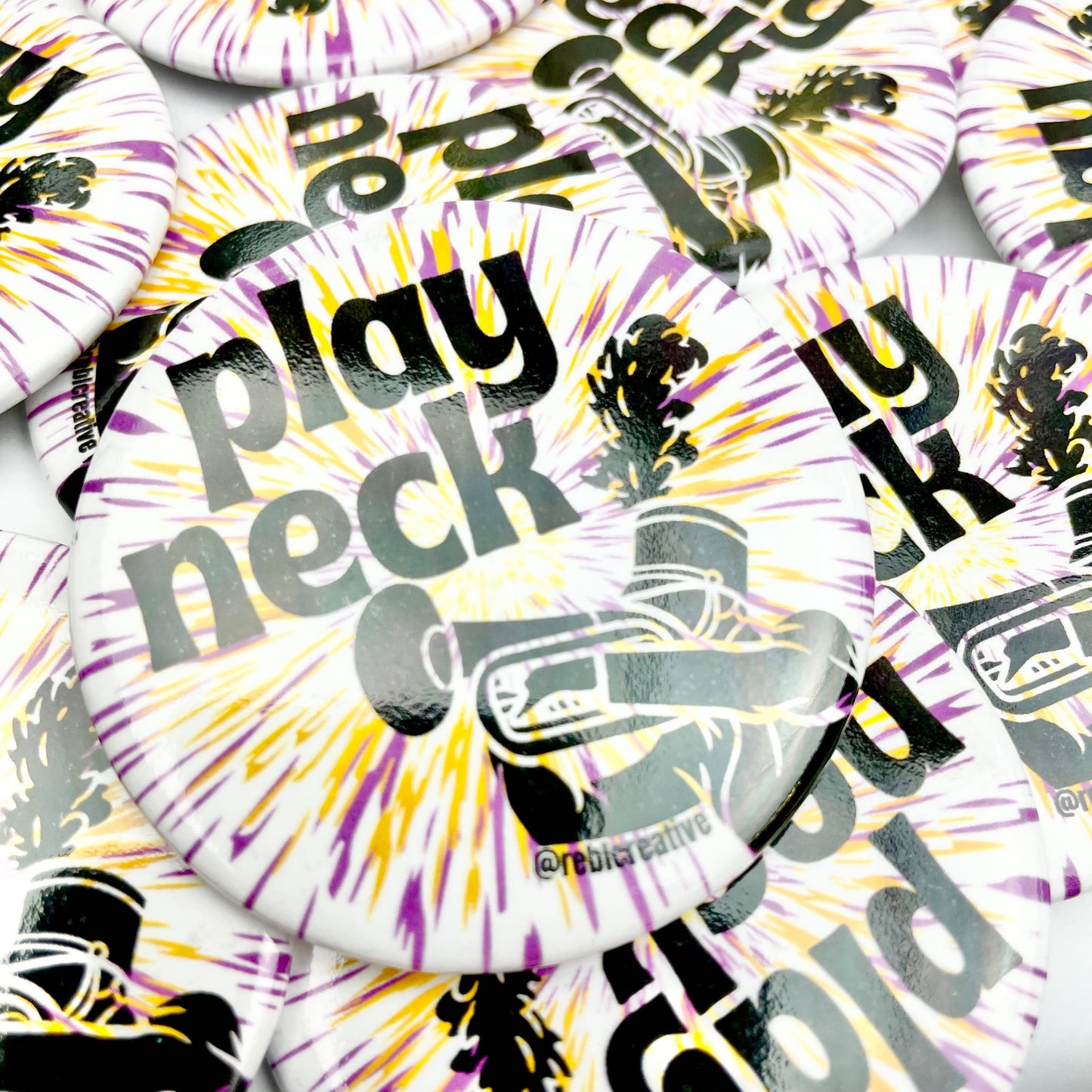 Tie Dye Burst - Play Neck - Game Day Button