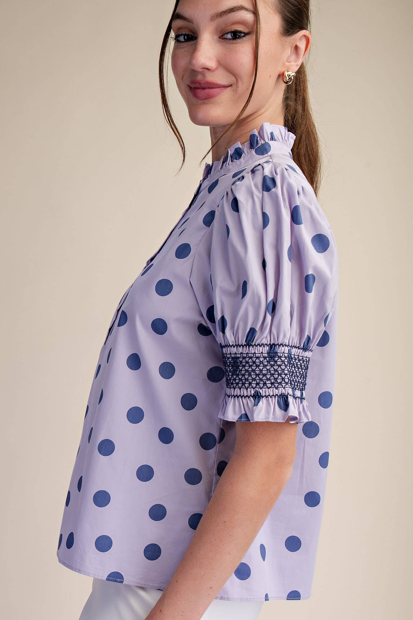Rosalie Polka Dot Ruffle Blouse