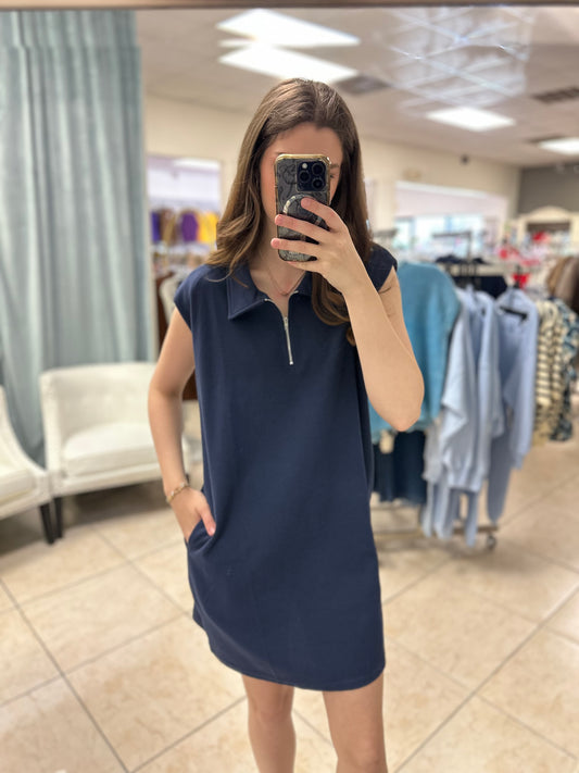 Coastal Zip Polo Dress