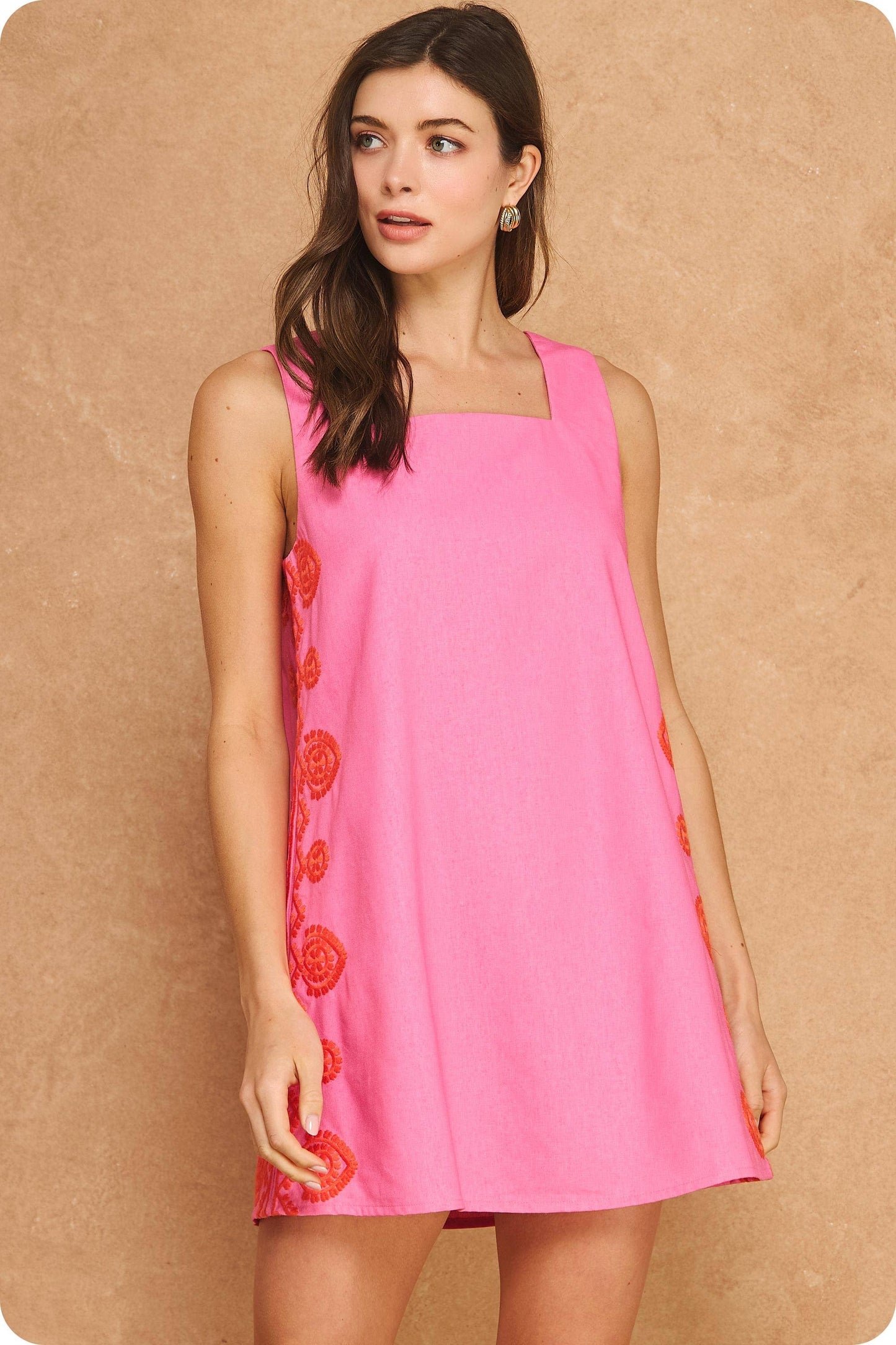 Paloma Medallion Embroidered Shift Dress